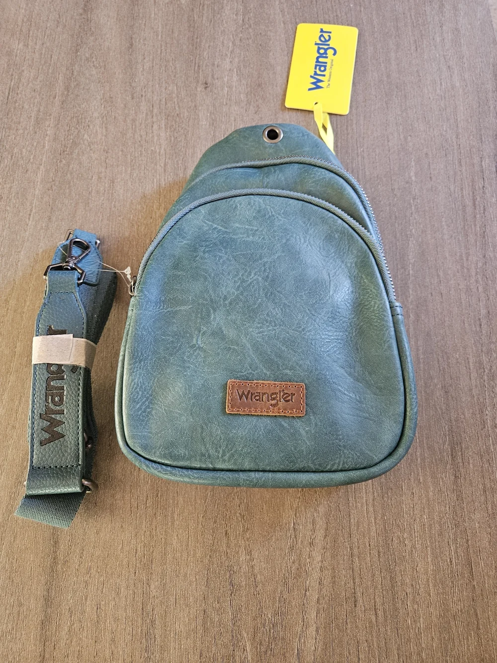 Wrangler Teal Sling Bag/ Crossbody/ Chest Bag With Fashion Earrings And Keychain